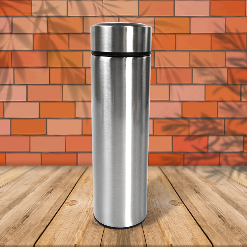 Double Stainless Steel Wall Smart Flask Vacuum Insulated Water Bottle | Perfect for Hot and Cold Drinks | for Campaign Travelling (450ml) (Mix Color)