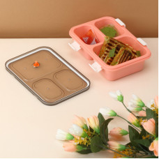 Plastic Lunch Box for Kids, Lunch Box for Kids 3 Compartment Insulated Lunch Box Tiffin Box for Boys, Girls, School & Office Men (3 Compartment Lunch Box)