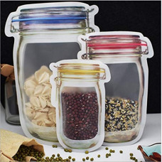 Plastics Transparent Jar Shaped Stand-up Pouch With Zipper