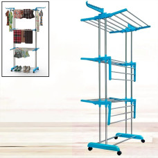Premium Heavy Duty Stainless Steel 3 Layer Foldable Cloth Drying Stand (1 Set / With Colour Box)