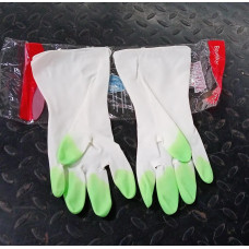 Reusable Rubber Latex PVC Flock lined Elbow Length Hand Gloves cleaning gloves